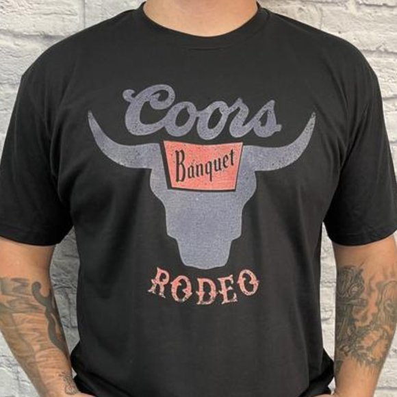 BLACK COORS BULL Rodeo Handmade Graphic Tee - Picture 4 of 4
